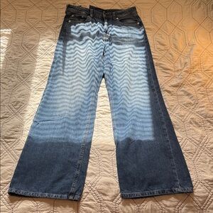 Stylish Dark Blue Flare Jeans